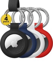4 Pack AirTag Keychain Holder - Secure Apple AirTag Case Protective Cover