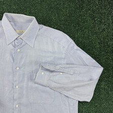Ermenegildo Zegna Men's Long Sleeve Button Dress Shirt Size 41 16 R Blue