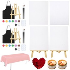 VOCHIC 2 Pack Sip and Paint Kit Blank Canvas Couples Date Night Painting Party