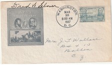 WWII US ace Fred Glover Signed FDC - 10.33 Kill Deceased ‘56