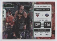 2021-22 Panini Contenders Game Night Ticket Green Ice Zach LaVine #9 0vf5