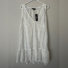 Lulus White Lace Sleeveless Dress NWT SIZE L