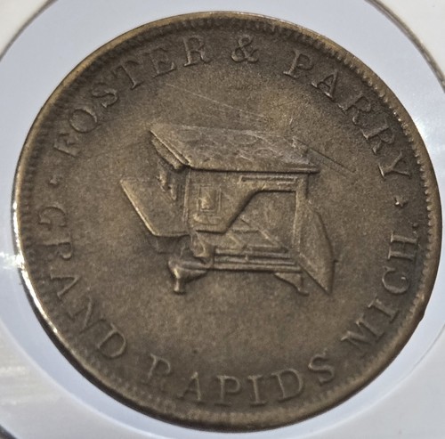 Grand Rapids Michigan MI Medaille 1850er Merchant Foster & Parry Hardware MICH-11