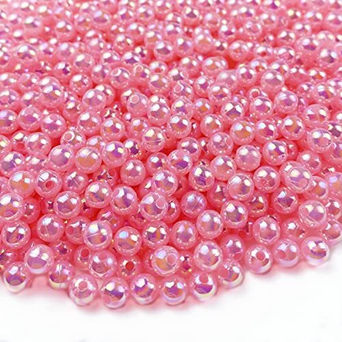 800pcs Pearl Beads Pearl Craft Beads Round Bulk Pearls for 6mm