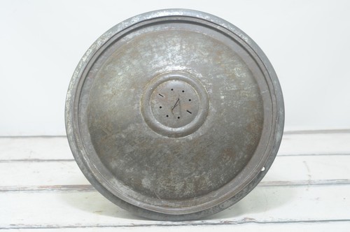 Antik 1800er Primitive ""NEU KINK"" Teigschüssel bedeckt große Metall Blechschüssel - Bild 6 von 12