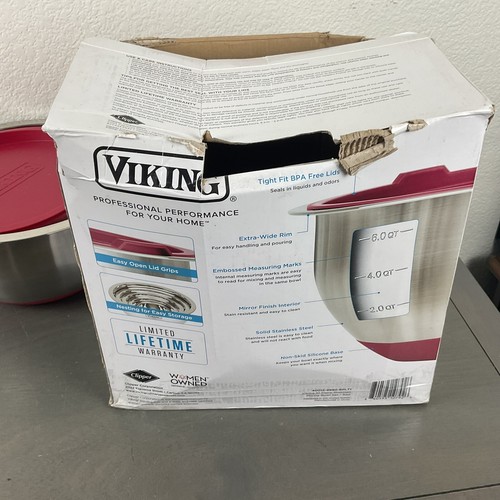 Viking 10-Piece (9, Missing Lid) Stainless Steel Mixing Prep & Serving Bowl Set - Picture 13 of 23