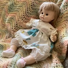 Vintage 1969 Effanbee Rooted Blonde Hair 17" Baby Doll