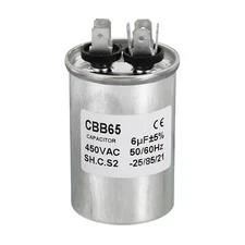 CBB65 6uF Run Capacitor 6mfd  AC 450V Aluminum Case with 2 Terminal