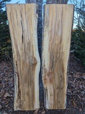 Spalted ambrosia, Wormy Maple Slabs 2 Live Edge River Table Set wide Set