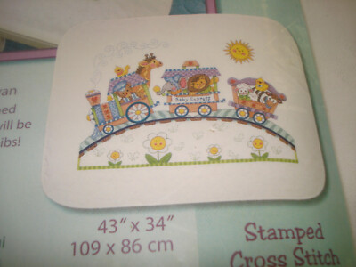Dimensions Stamped Cross Stitch Baby Quilt Kit - Baby Express Design, 43"x34"