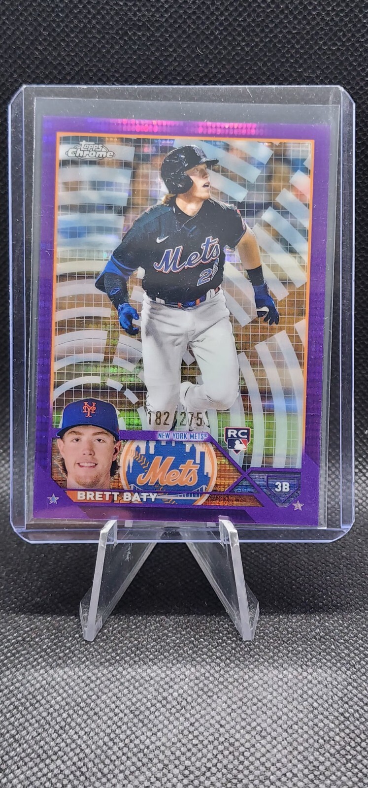 2023 Topps Chrome - Purple Sonar Refractor #204 Brett Baty 182/275 (RC)