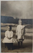 Vintage Postcard RPPC Young Children Posing in Studio AA29