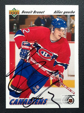 BENOIT BRUNET RC AUTHENTIC AUTOGRAPH 1991-92 UPPER DECK 91-92 NO 469      91500