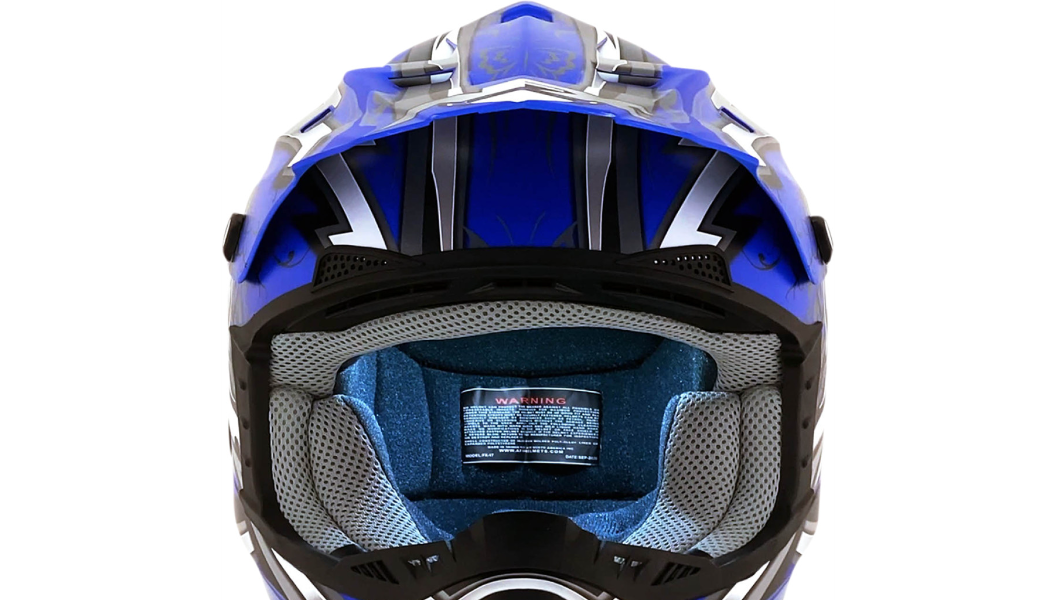 FX-17 Helmet Butterfly Matte Blue UTV ATV Off-Road small