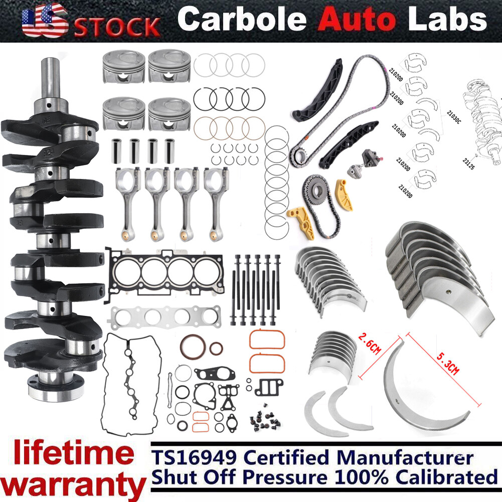 G4KJ 2.4L Engine Rebuild Overhaul Crankshaft/Piston Kit Fit Hyundai Santa Fe Kia