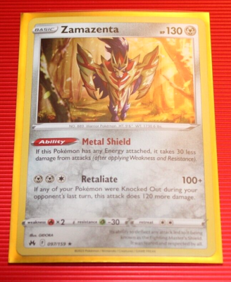 Zamazenta HP130 2023 Collectible Holo Pokemon Card No. 097/159 | eBay