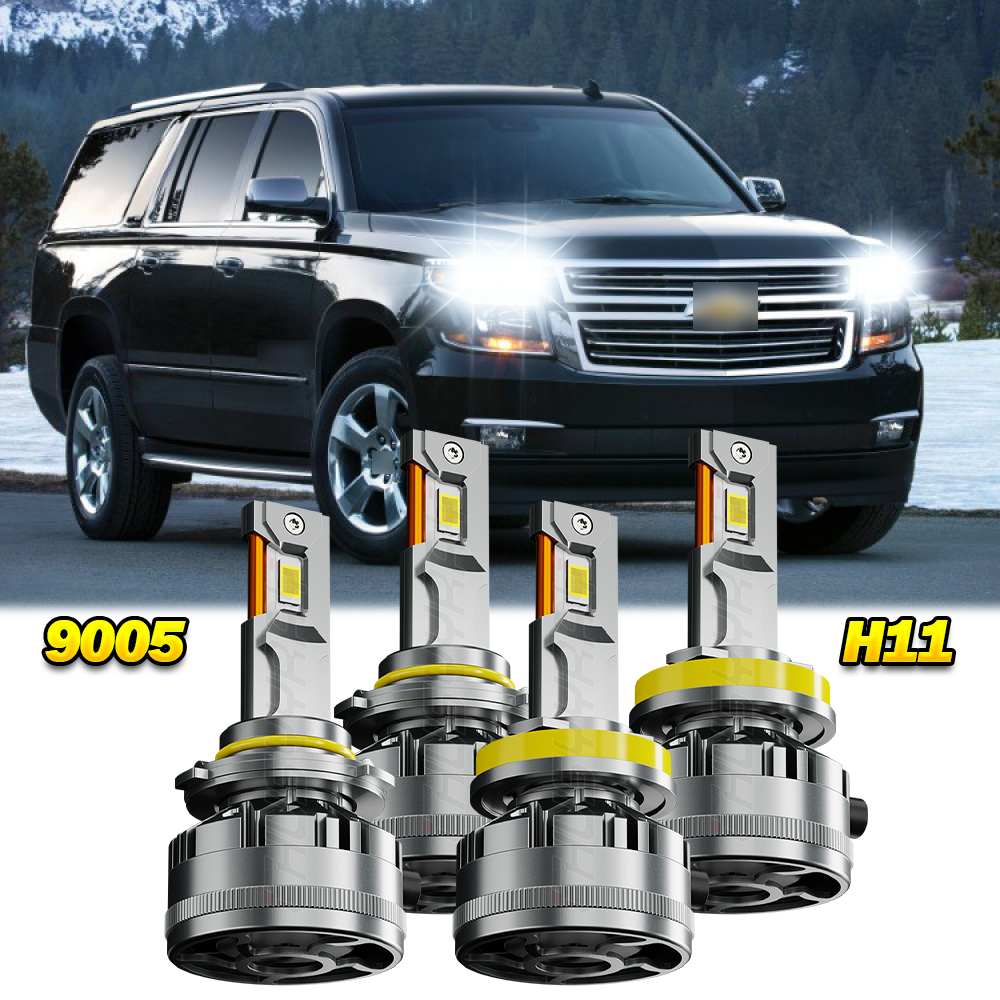 For Chevrolet Suburban 3500 HD 2016-2019 LED Headlights 9005 H11 Hi Lo Beam Bulb