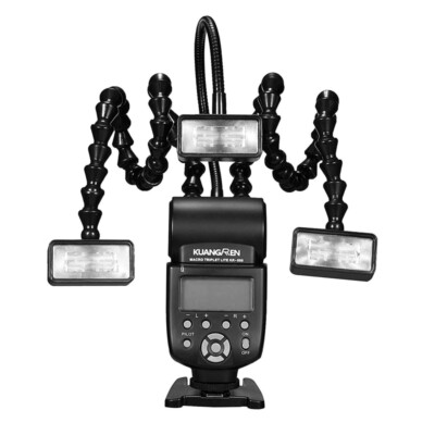 RIEPOR Macro Flash/Macro Ring Flash Speedlite with 3PCS Flash Heads Macro Flash 