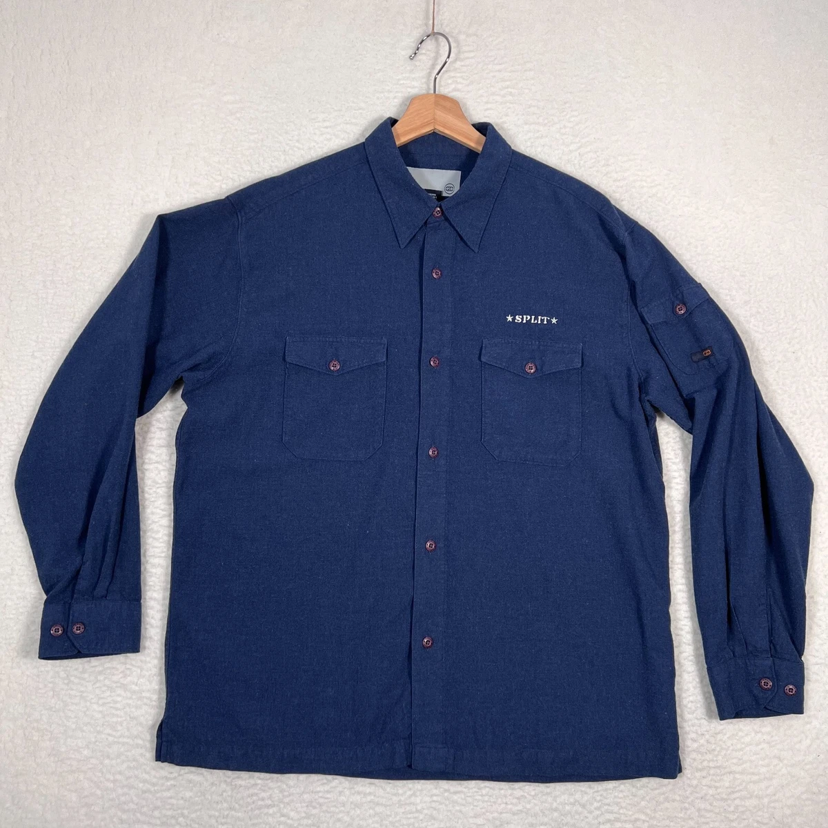 Navy blue long clearance sleeve button up shirt