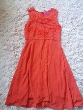 Red Lace Detail Summer Dress Boohoo Size 8