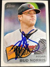 Bud Norris Orioles 2014 Topps Heritage Signed Autographed Auto Card #417 ~ COA