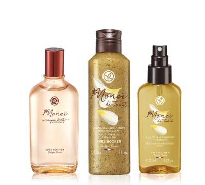 Yves Rocher Monoi Set - Scrub, Dry Oil and Eau de Toilette