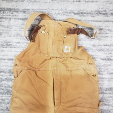 Carhartt Overalls Mens Measured Size 44x31 Canvas Workwear Insulated Double Knee