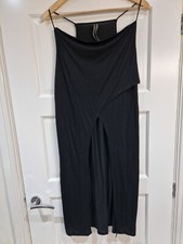 Anthropologie Midi Dress Front Slit Black Size X-Small New No Tags