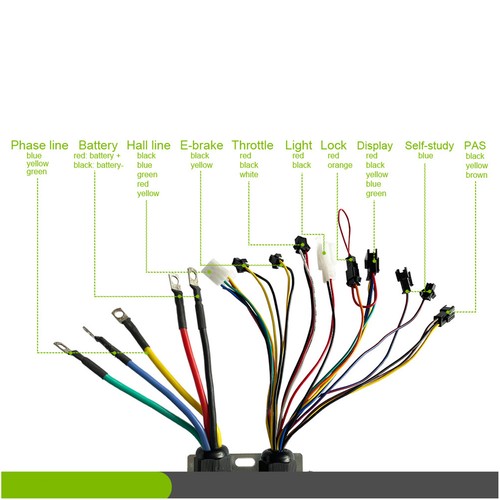18 Tubes 48V~72V Sine Wave Motor Dual Controller Kit for Electric Bicycle E-Bike - Picture 5 of 17