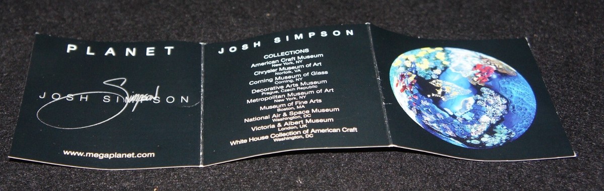 Josh Simpson アート 青と緑の惑星模様 ガラス玉 JS02 作家 Josh Simpson Art Blue and Green Planet Pattern Glass Bead