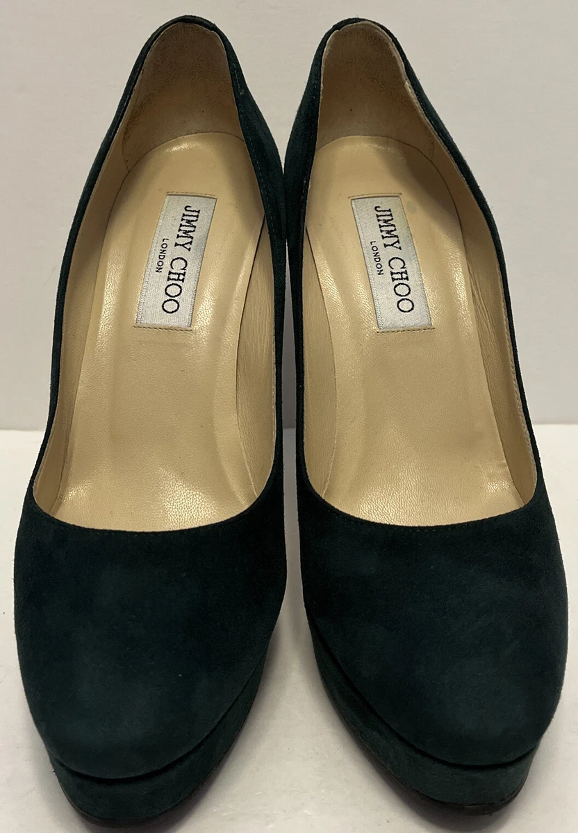 Jimmy Choo Cosmic Forest Green Suede Platform Pumps Size 37.5 eBay