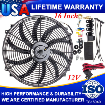 16 INCH HUGE 130W 12V MOTOR ELECTRIC AUTOMOTIVE ENGINE RADIATOR COOLING FAN KIT