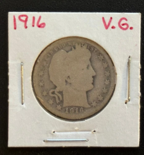 1916 Barber Quarter | 90% Silver | VG