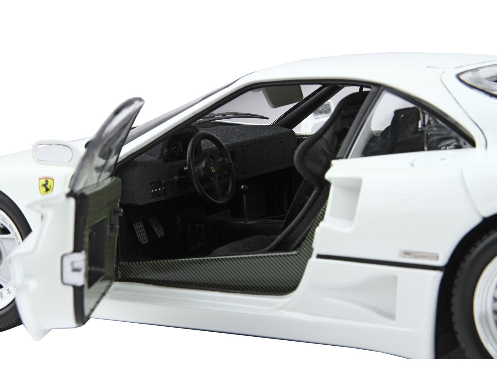 FERRARI F40 WHITE W/DISPLAY CASE 1/18 DIECAST MODEL CAR BY BBR/KYOSHO BBRKS014