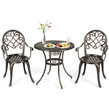 Set bistrot 3 pezzi con secchiello ghiaccio Coolbar set mobili da giardino set sedie alluminio pressofuso