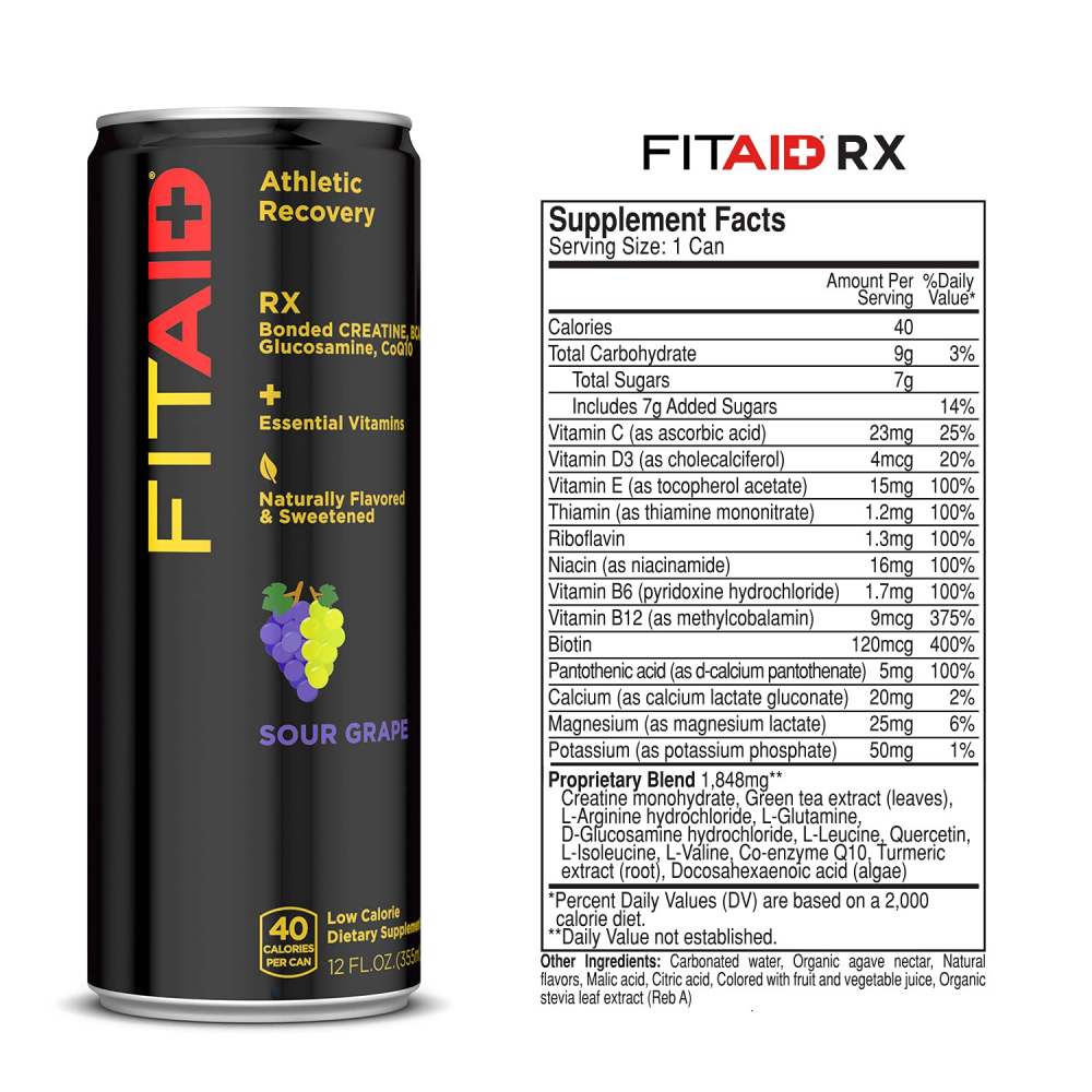 LIFEAID FITAID RX Recovery Blend and Creatine, Contains 12 Fl Oz (Pack of 12) eBay