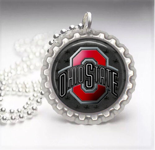 Collar colgante con tapa de botella de plata Ohio State Buckeyes - Imagen 1 de 1
