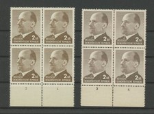 DDR ULBRICHT 1482 a/b BEIDE FARBEN UR-4er-BLOCK`s postfrisch ** m3702