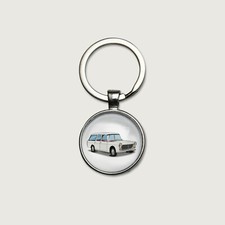Porte-clés Peugeot 404 break blanc porte-clefs