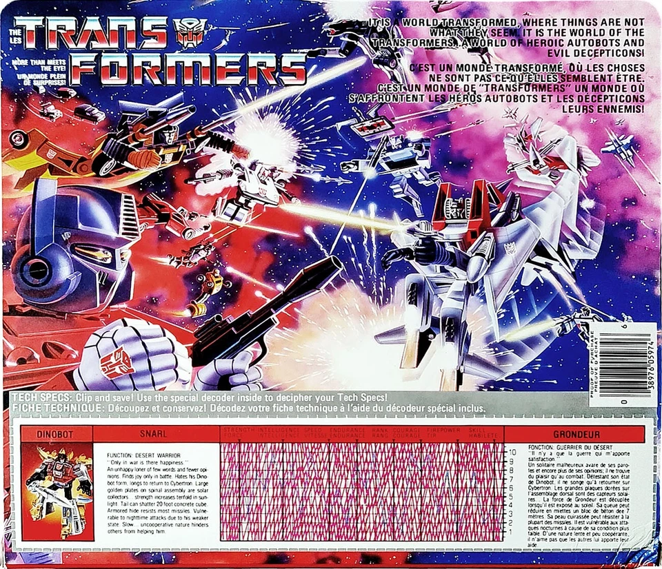 Transformers Dinobot Snarl, Takara, Vintage G1 1984 Collectible, New MISB AFA IT - Image 2 of 4