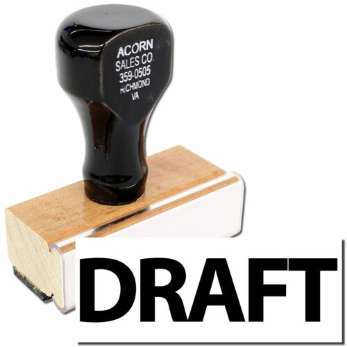 Large Bold Draft Rubber Stamp Size 7/8" Tall x 2-1/4" Wide - 第 1/5 張圖片