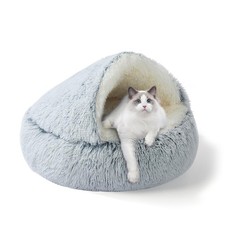 Cat Beds for Indoor Cats,Plush Hooded Cat Cave for Puppy Kitty Small Dog Bed,...