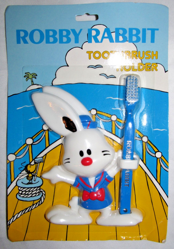 Vintage Sanrio Robbie Rabbit Toothbrush Holder Sealed 1983