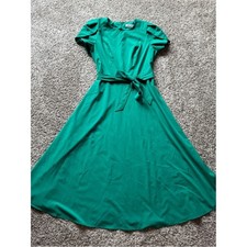 Calvin Klein Emerald Green Tie-Waist Midi Dress