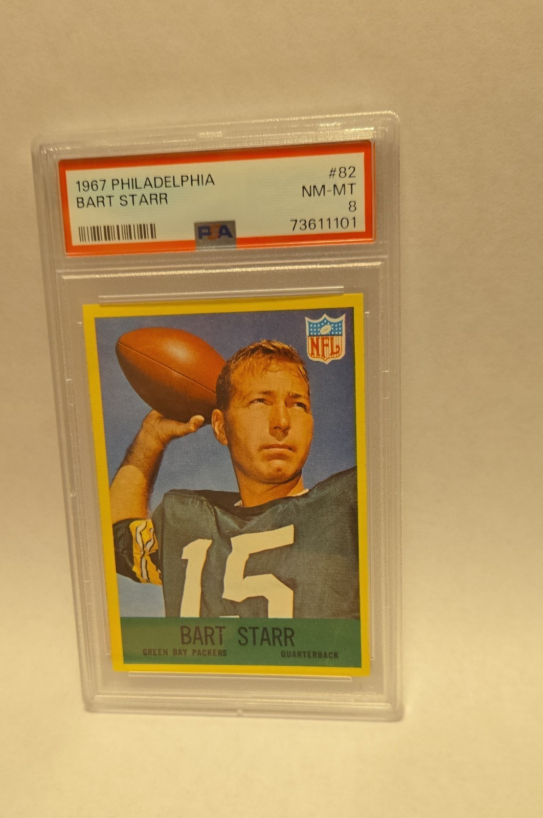 1967 Philadelphia #82 Bart Starr PSA 8 NM-MT