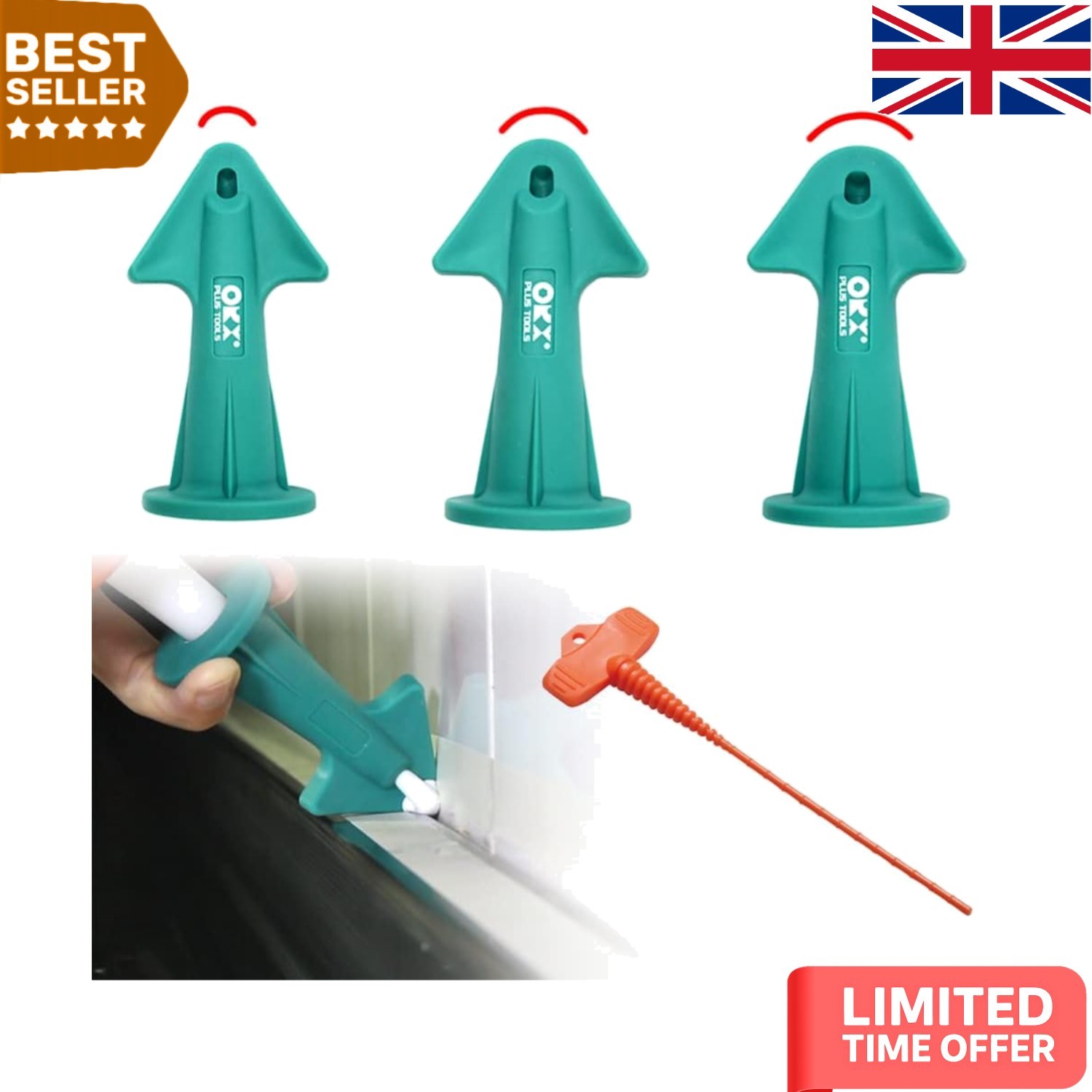 Silicone Caulking Nozzle Set - Perfect for Bathroom and Kitchen Sealing, 3 Sizes