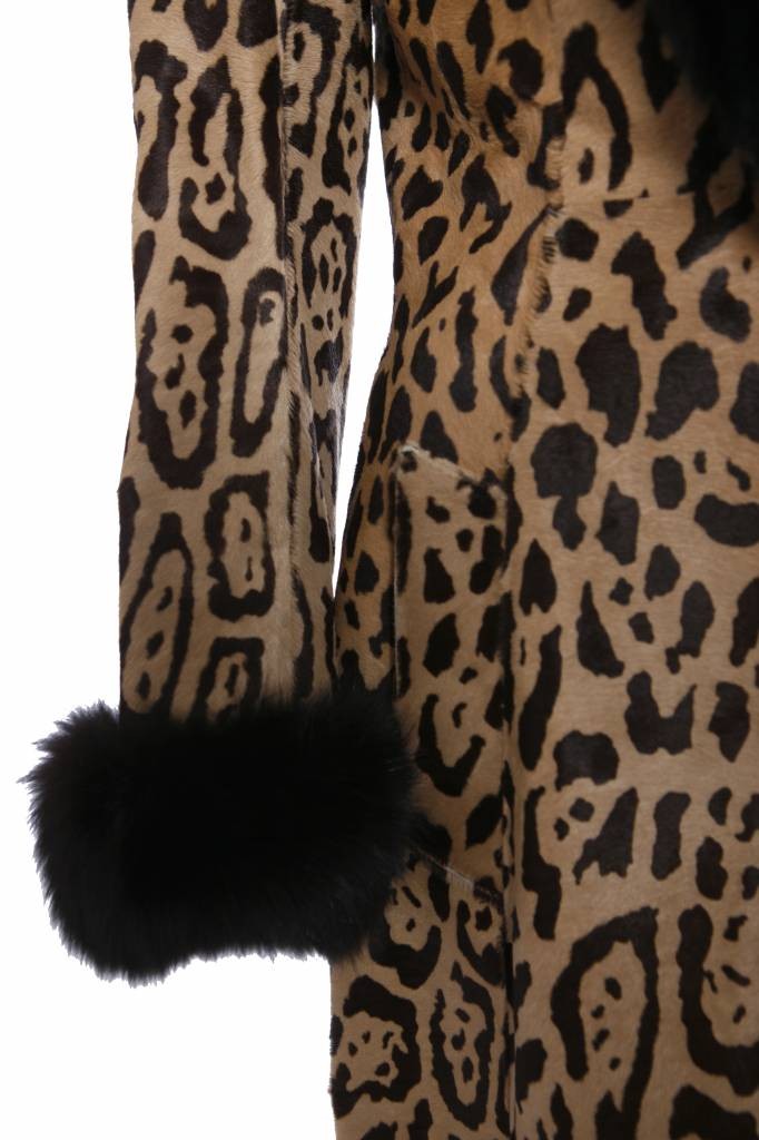 Jitrois, Leather Leopard Coat With Pony Fur Female Multicolor 38 image 7
