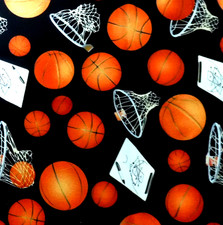 Elizabeth's Studio Quality Colorful Basketball Theme 1 Yard Fabric 44