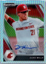 2021 Panini Prizm Draft Picks Zane Mills Silver Prizm Auto Washington #PDP120