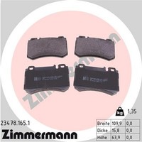 Zimmermann Bremsbelagsatz Scheibenbremse 23478.165.1 FüR Klasse Slr Cls Sl R199